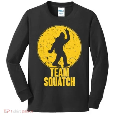 Team Squatch Bigfoot Sasquatch Kids Long Sleeve Shirt