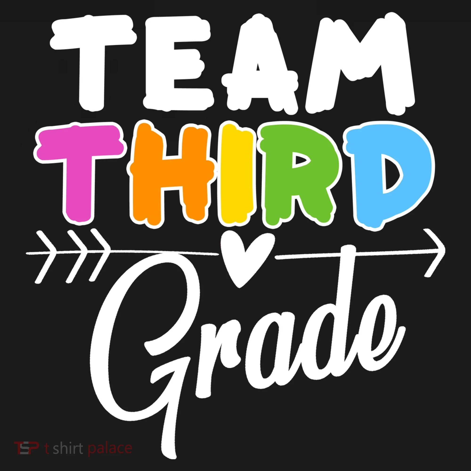 Team Third Grade Arrow Heart Doggie Tank