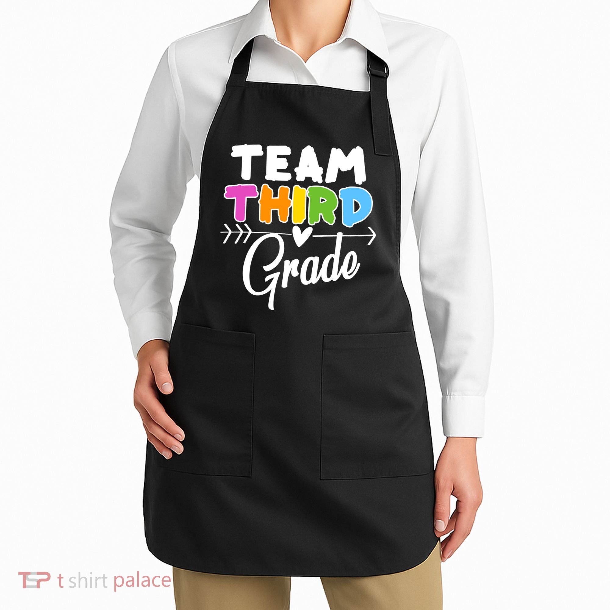 Team Third Grade Arrow Heart Apron
