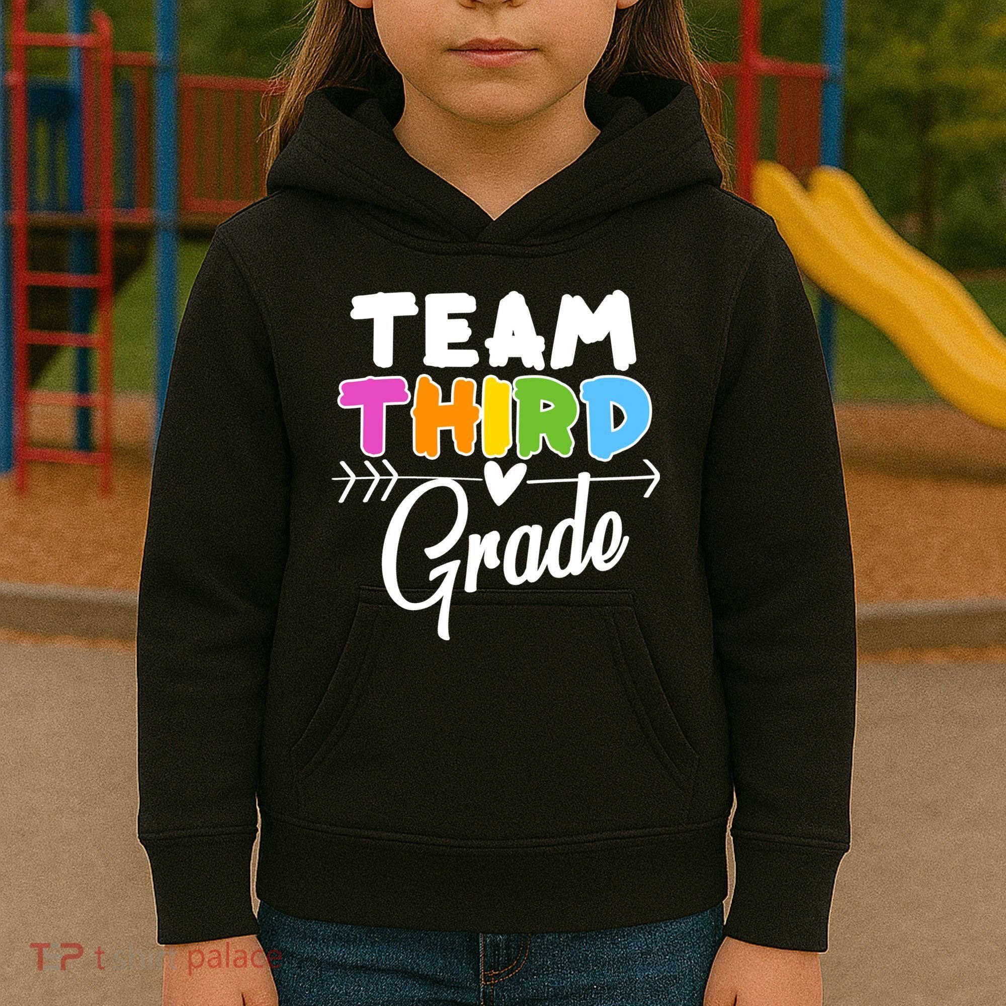 Team Third Grade Arrow Heart Kids Hoodie