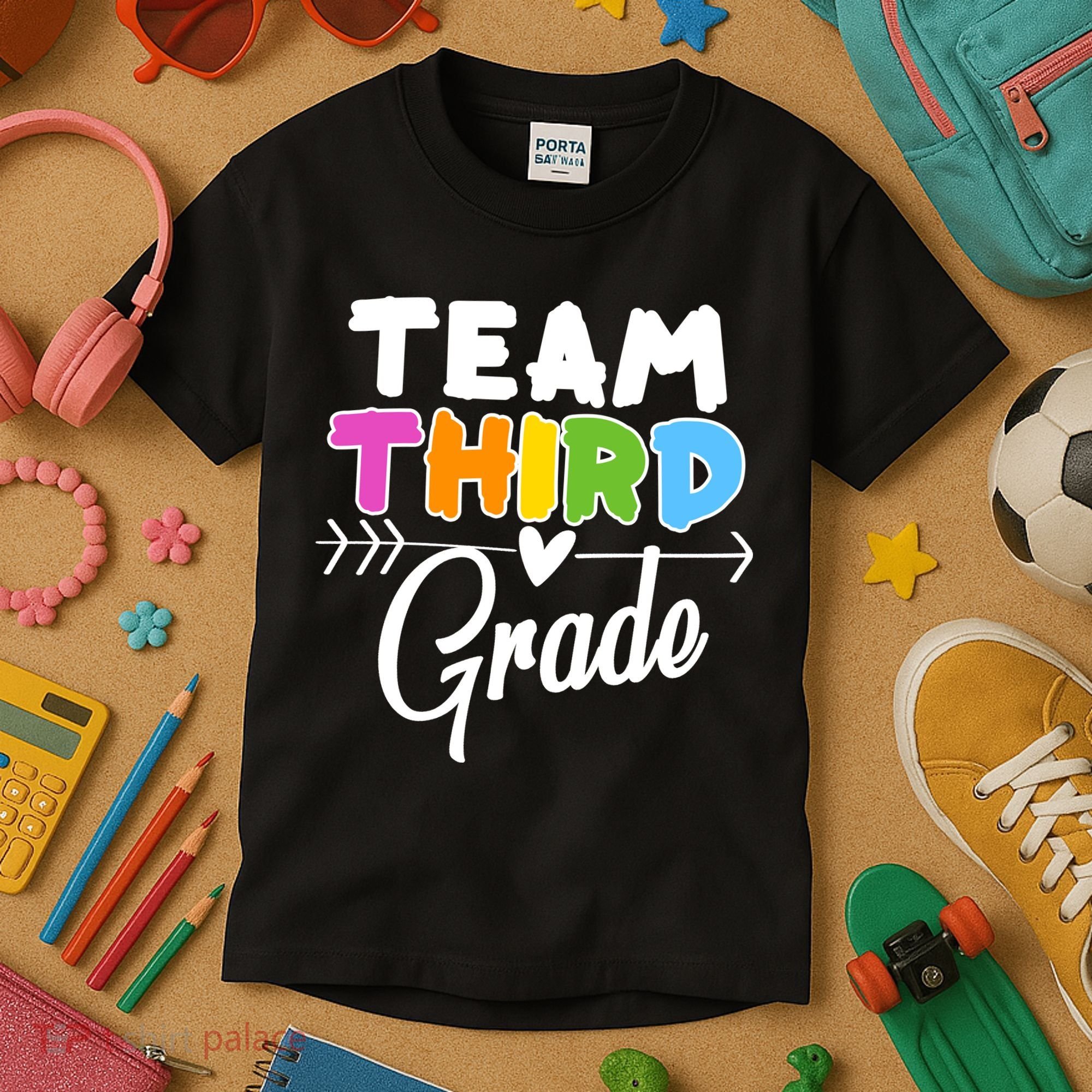 Team Third Grade Arrow Heart Kids T-Shirt