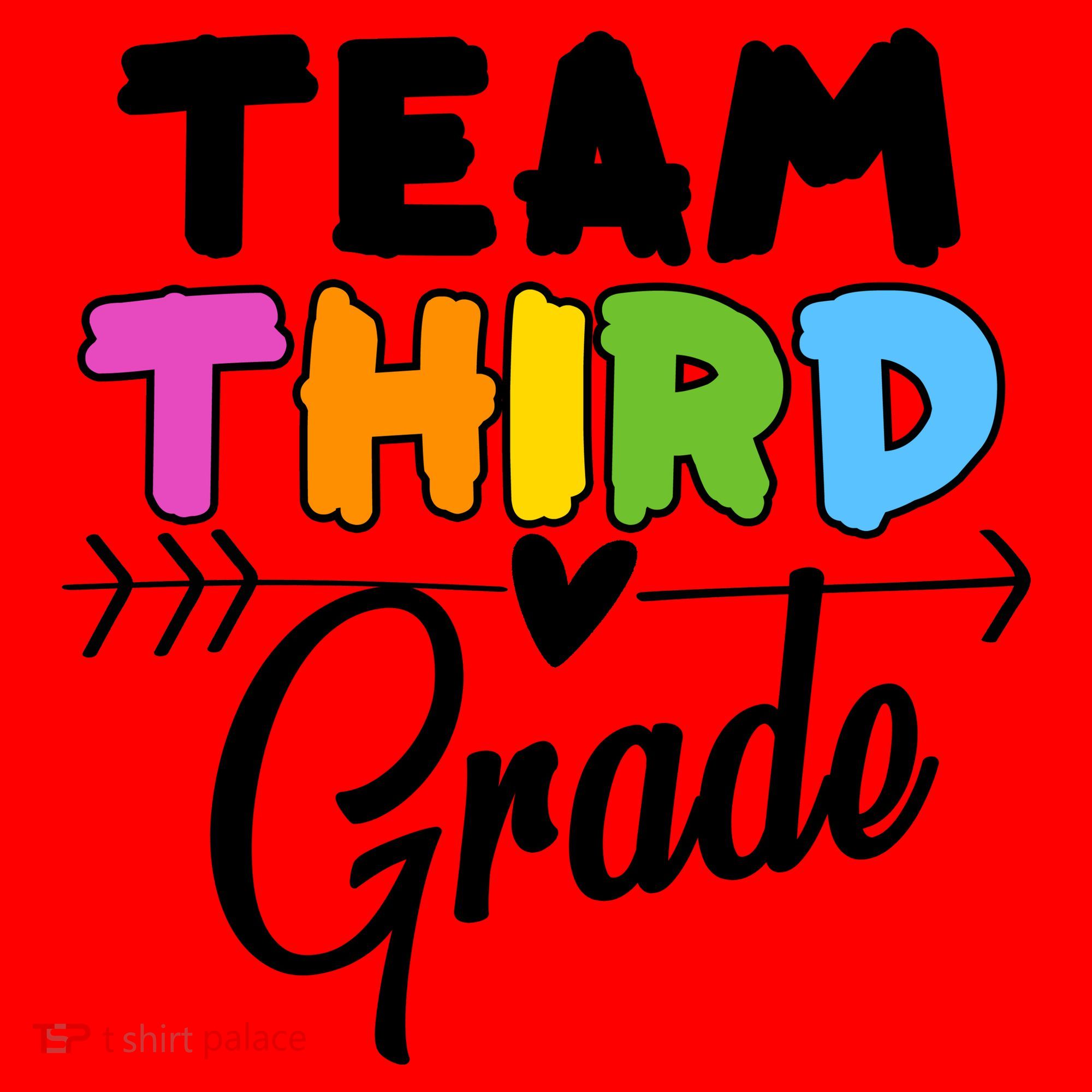 Team Third Grade Arrow Heart Santa Hat
