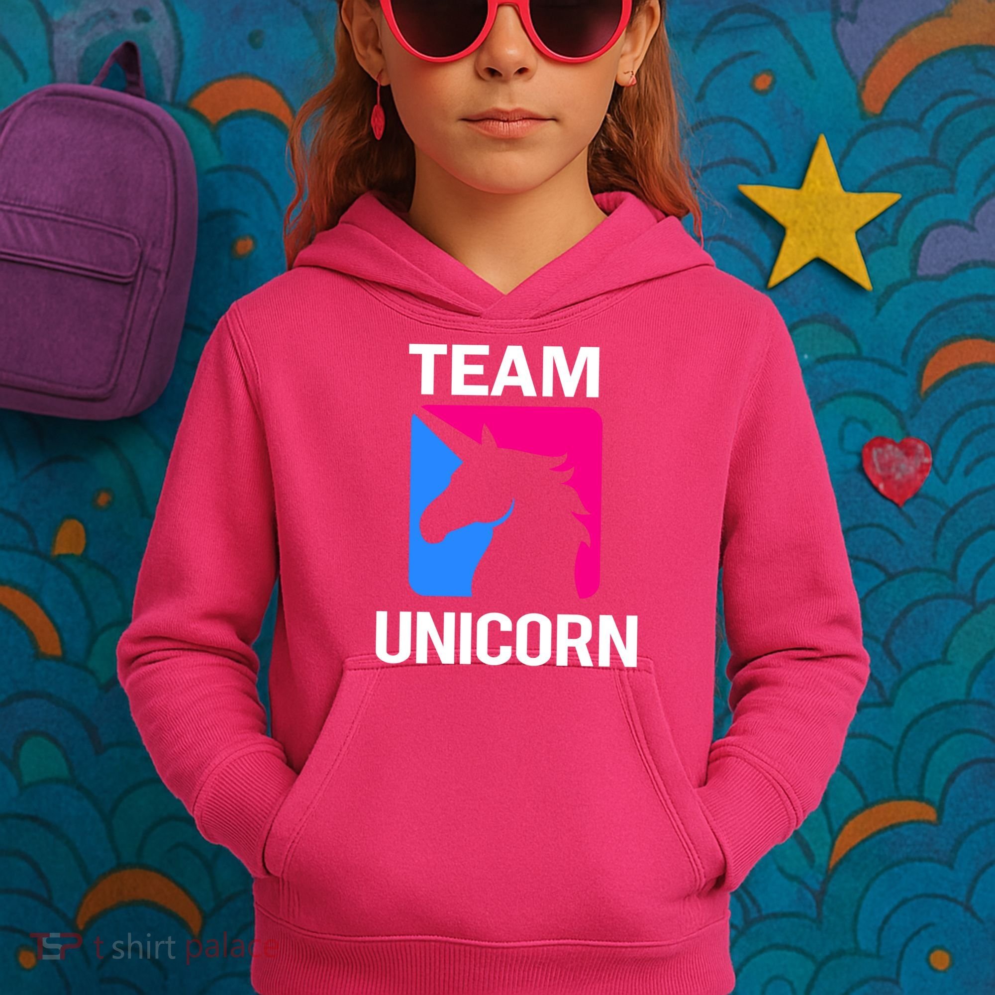 Team Unicorn Logo Kids Hoodie