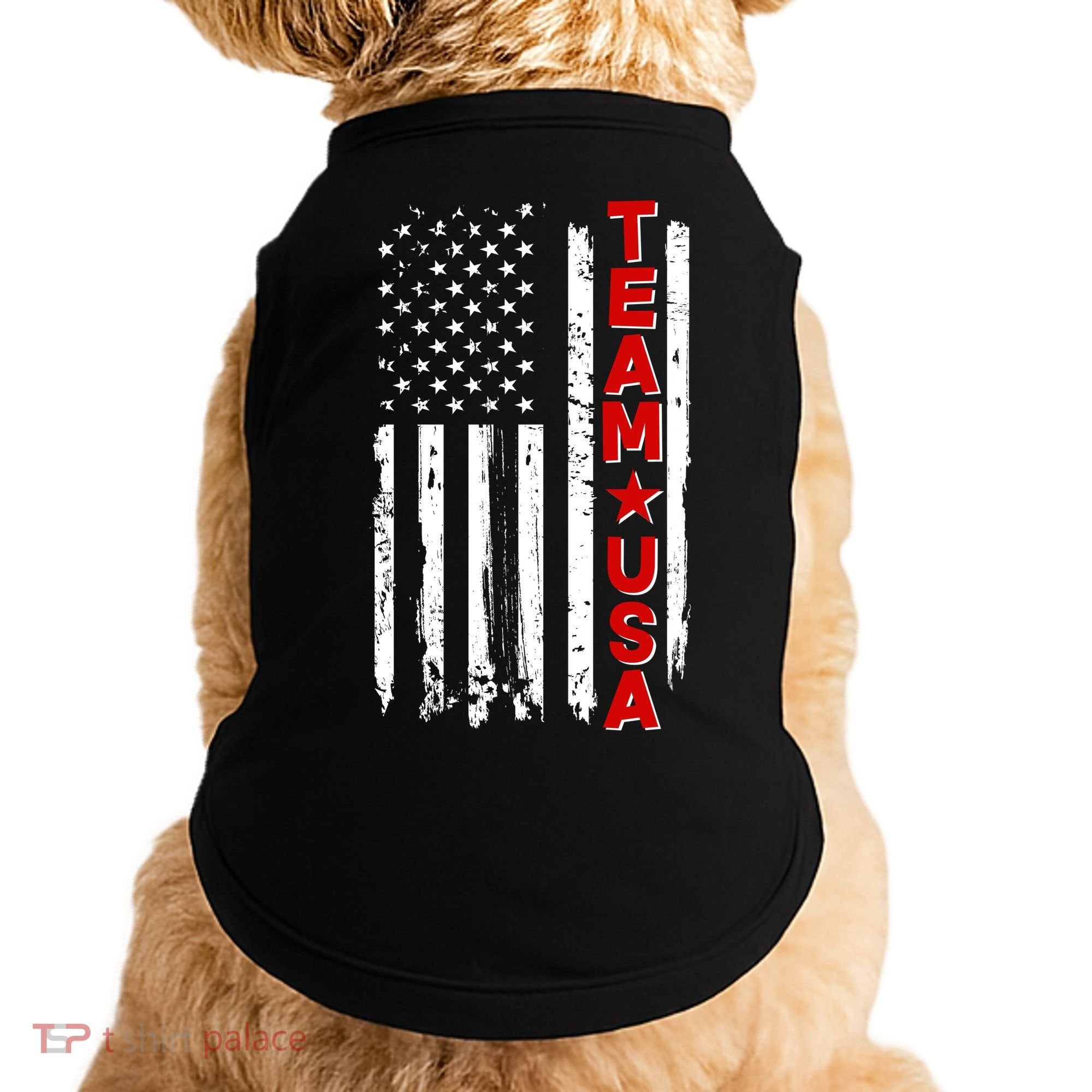 Team USA Distressed American Flag Doggie Tank