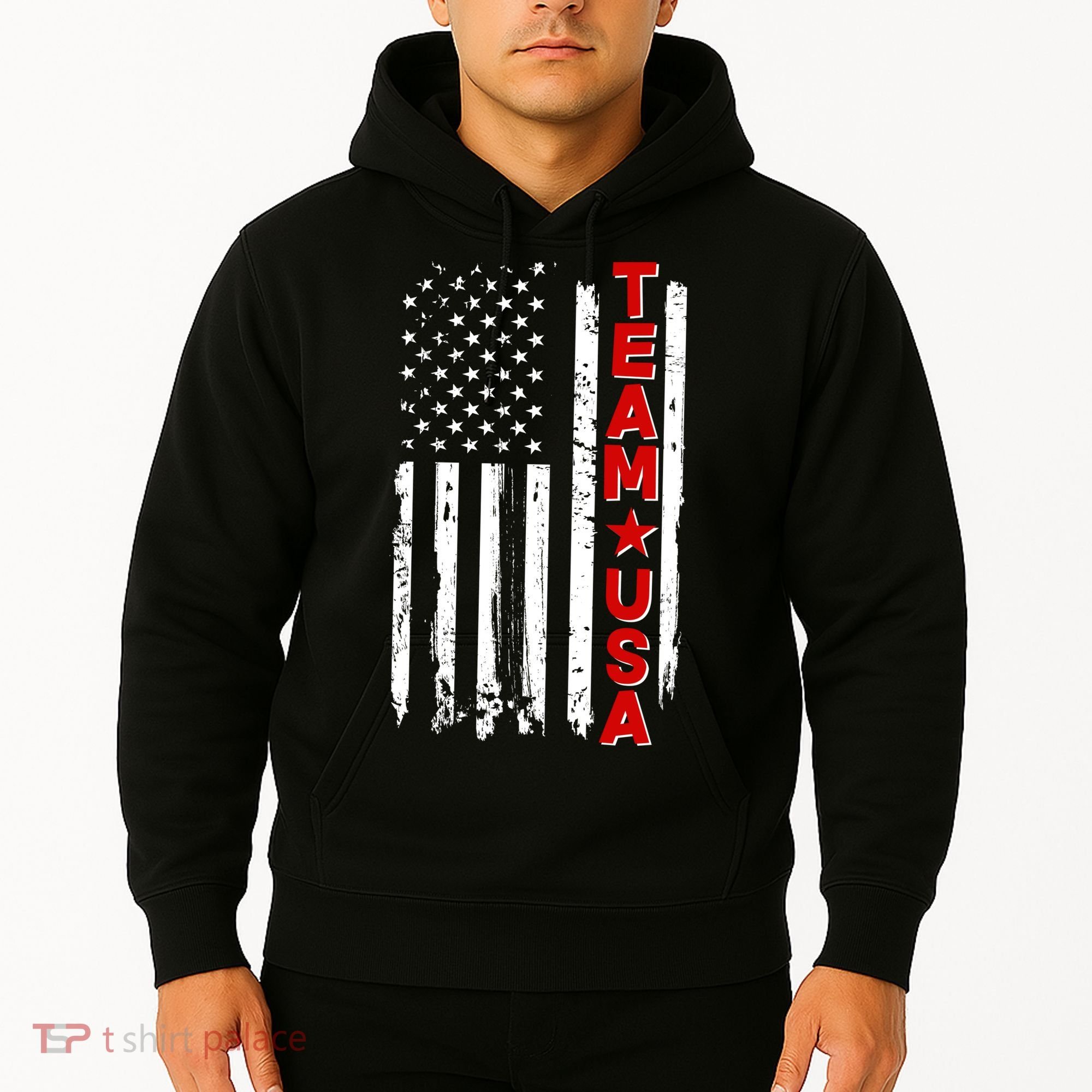 Team USA Distressed American Flag Hoodie