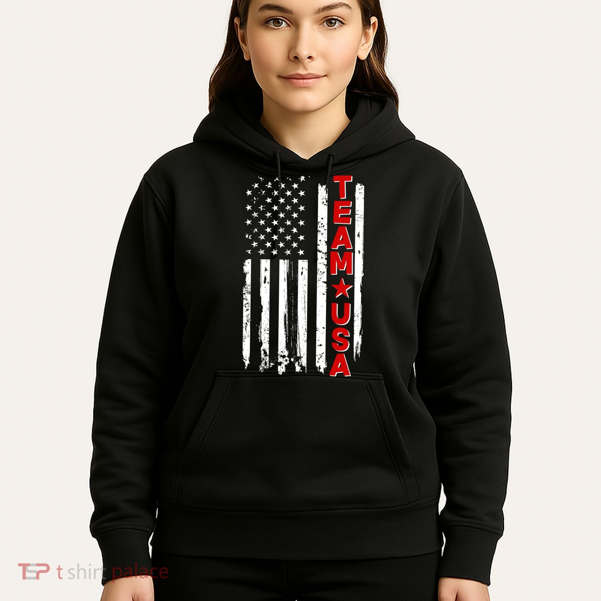 Team USA Distressed American Flag Hoodie