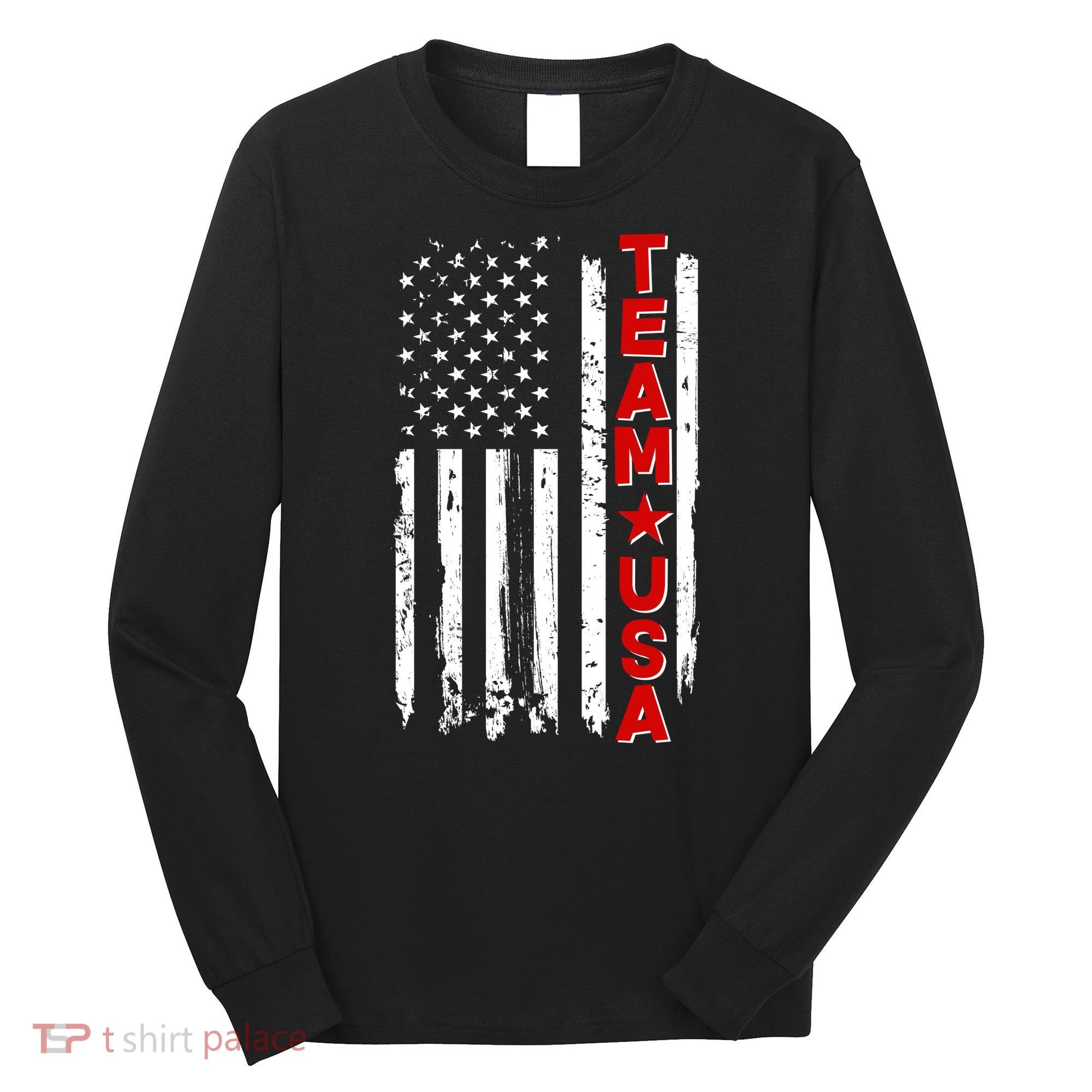 Team USA Distressed American Flag Long Sleeve Shirt