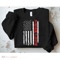 Team USA Distressed American Flag Sweatshirt thumb 2