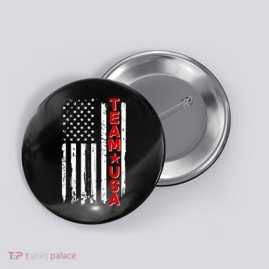 Team USA Distressed American Flag Button