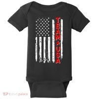Team USA Distressed American Flag Baby Bodysuit thumb 0
