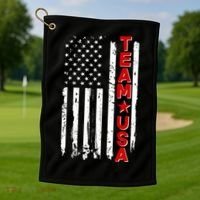 Team USA Distressed American Flag Golf Towel thumb 1