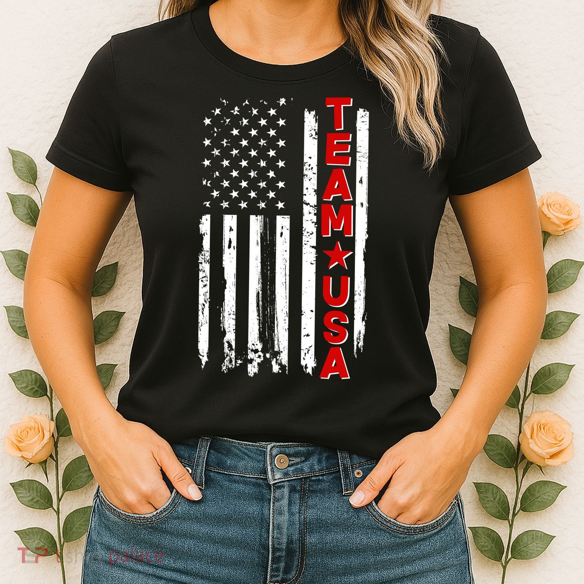 Team USA Distressed American Flag Women's T-Shirt