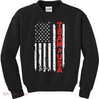 Team USA Distressed American Flag Kids Sweatshirt thumb 0