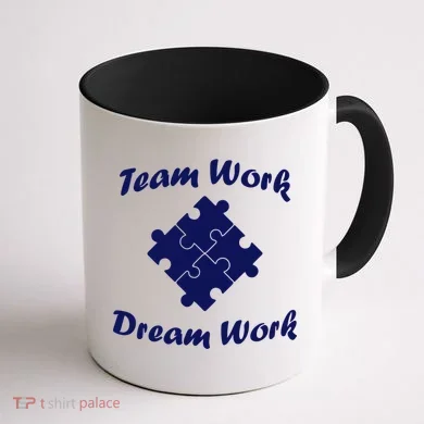 Team Work Dream Work Coffee Mug back