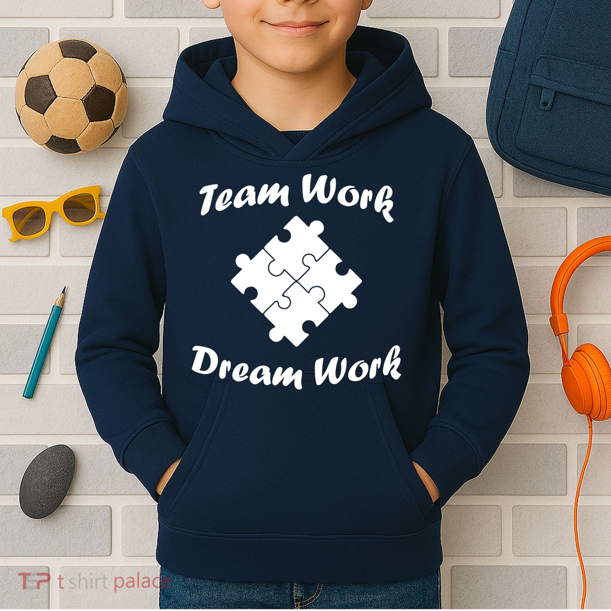 Team Work Dream Work Kids Hoodie