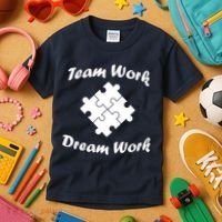 Team Work Dream Work Kids T-Shirt thumb 3