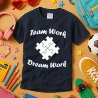 Team Work Dream Work Kids T-Shirt thumb 3