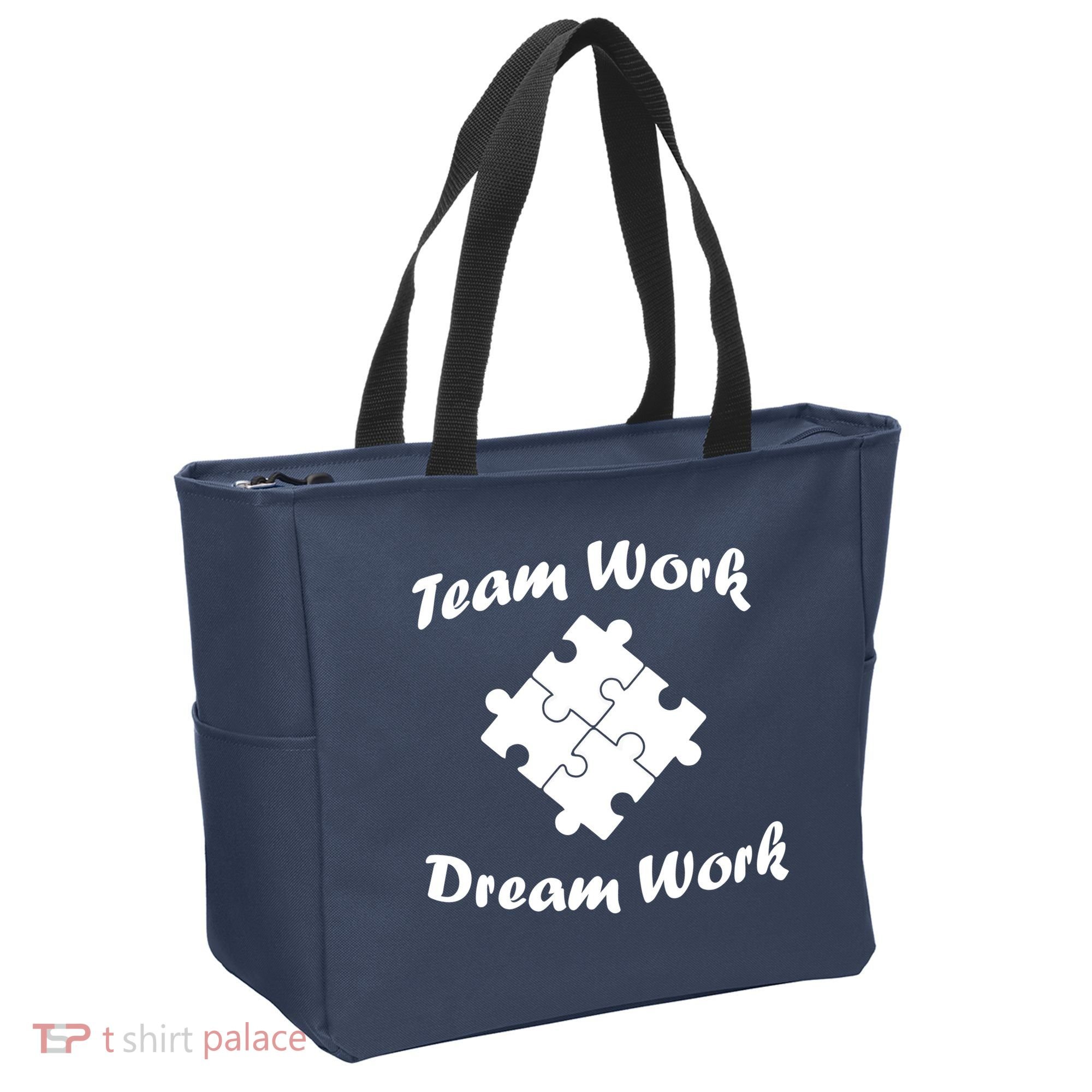 Team Work Dream Work Tote Bag