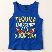 Tequila Emergency Call 9 Juan Juan Mexican Cinco De Mayo Gift Tank Top thumb 2