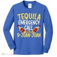 Tequila Emergency Call 9 Juan Juan Mexican Cinco De Mayo Gift Kids Long Sleeve Shirt thumb 0