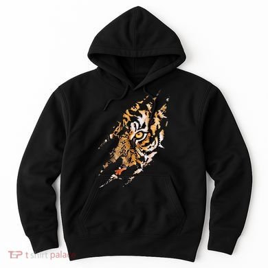 Tiger Eye Claw Marks Wild Bengal Safari Lover Zookeeper Hoodie
