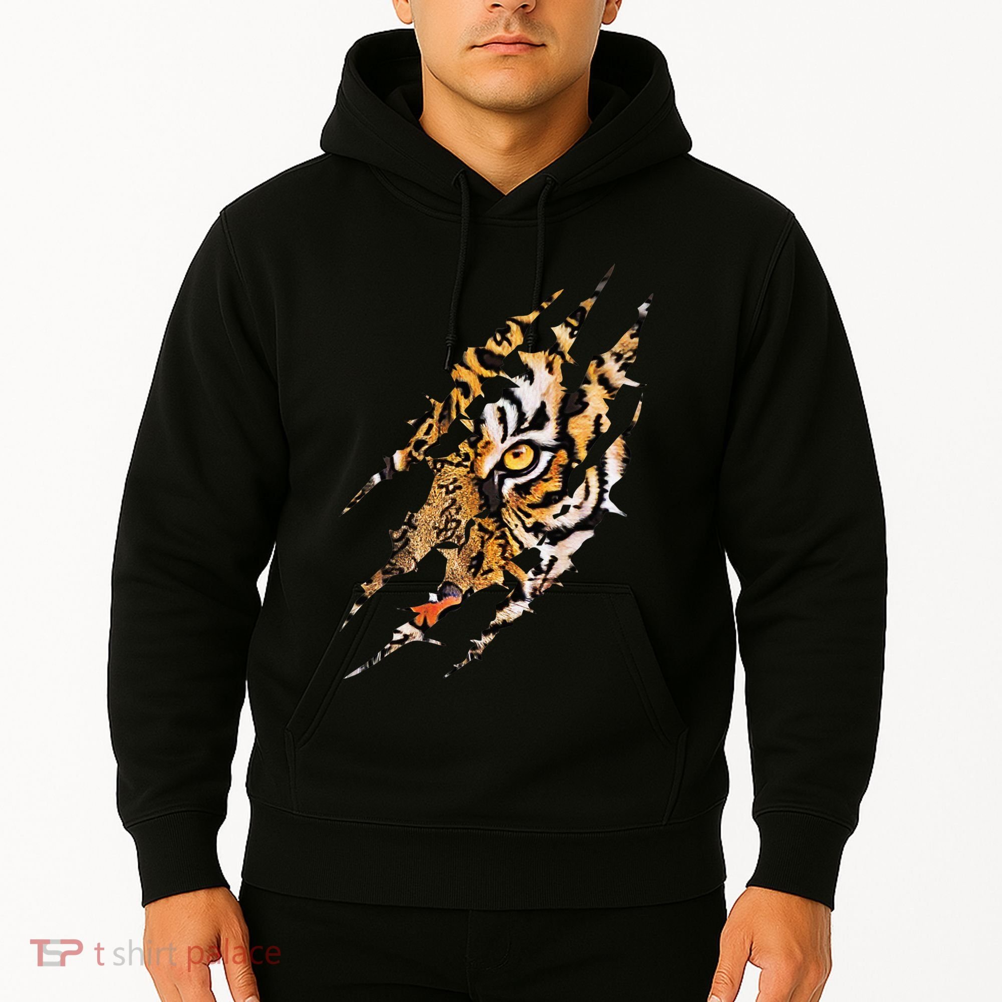 Tiger Eye Claw Marks Wild Bengal Safari Lover Zookeeper Hoodie