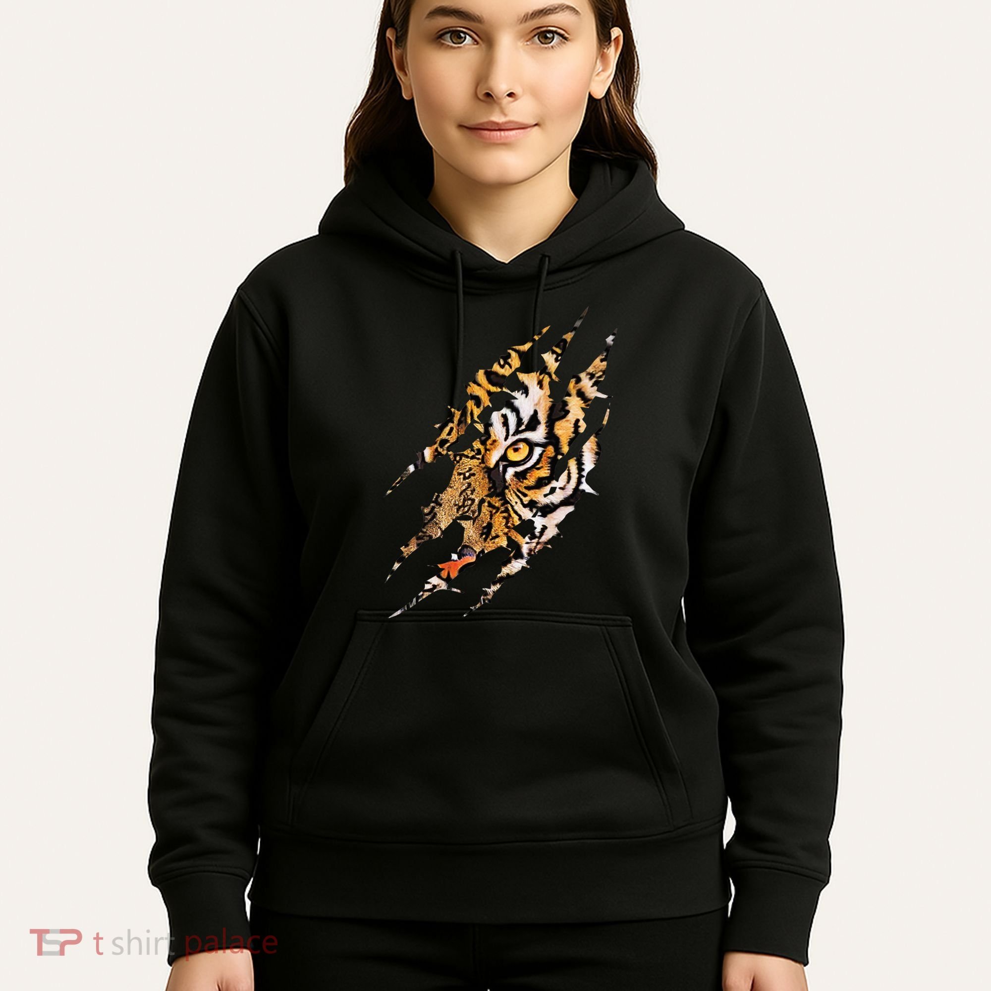 Tiger Eye Claw Marks Wild Bengal Safari Lover Zookeeper Hoodie
