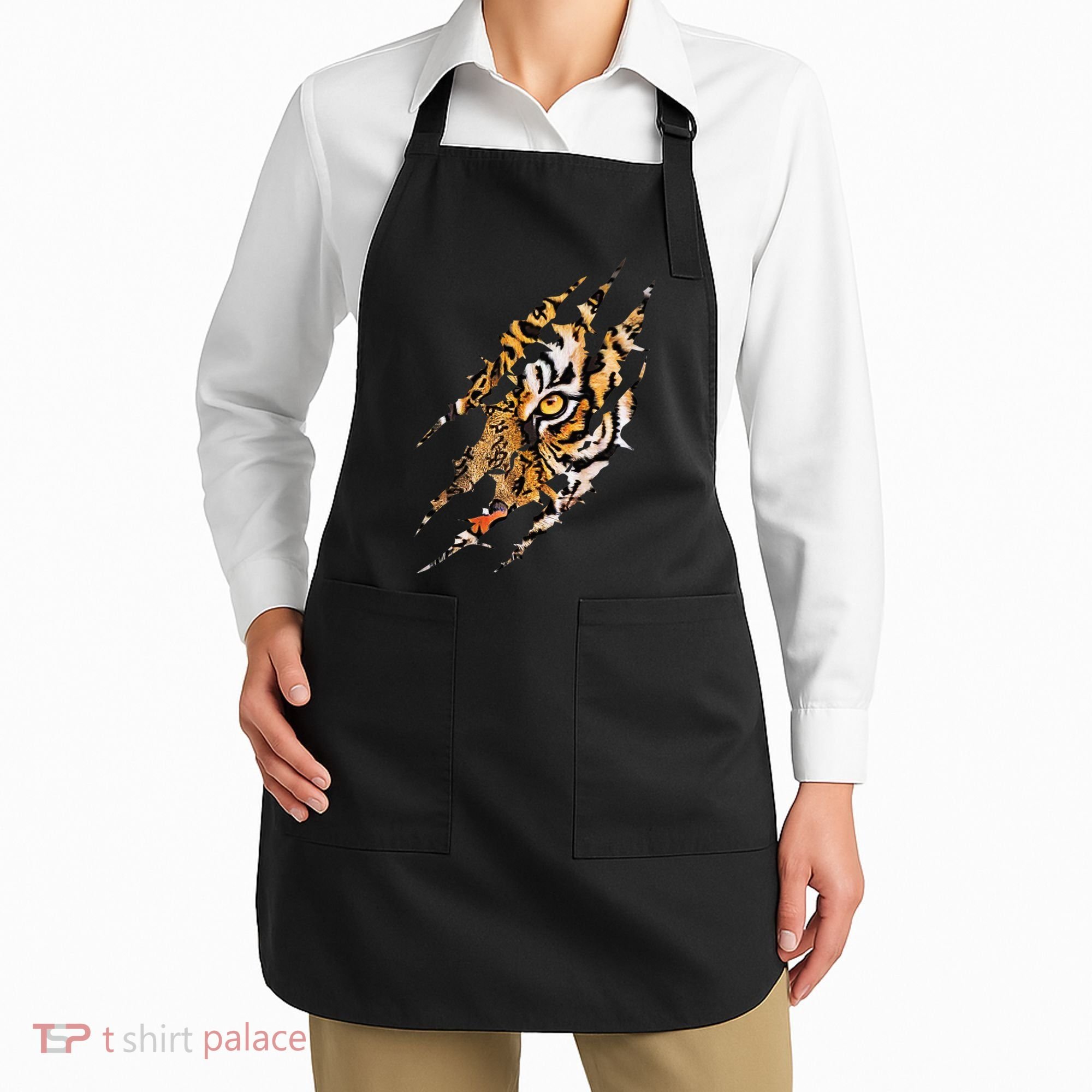 Tiger Eye Claw Marks Wild Bengal Safari Lover Zookeeper Apron