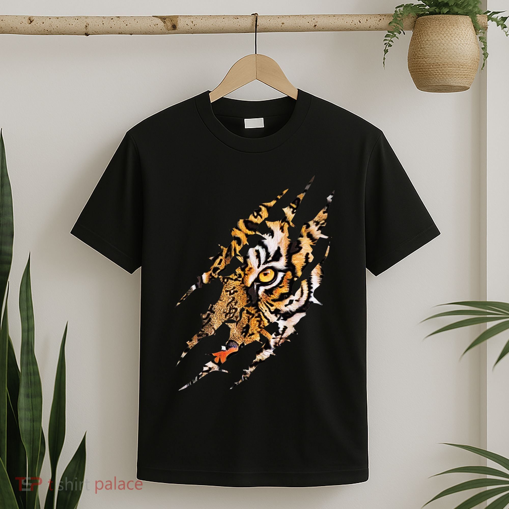 Tiger Eye Claw Marks Wild Bengal Safari Lover Zookeeper T-Shirt