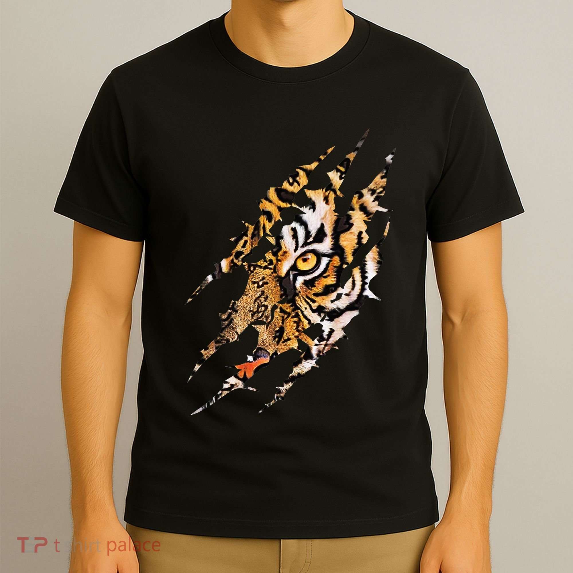 Tiger Eye Claw Marks Wild Bengal Safari Lover Zookeeper T-Shirt