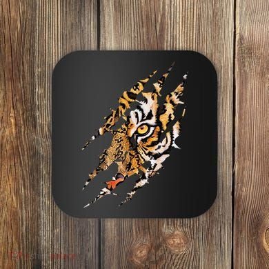 Tiger Eye Claw Marks Wild Bengal Safari Lover Zookeeper Coaster