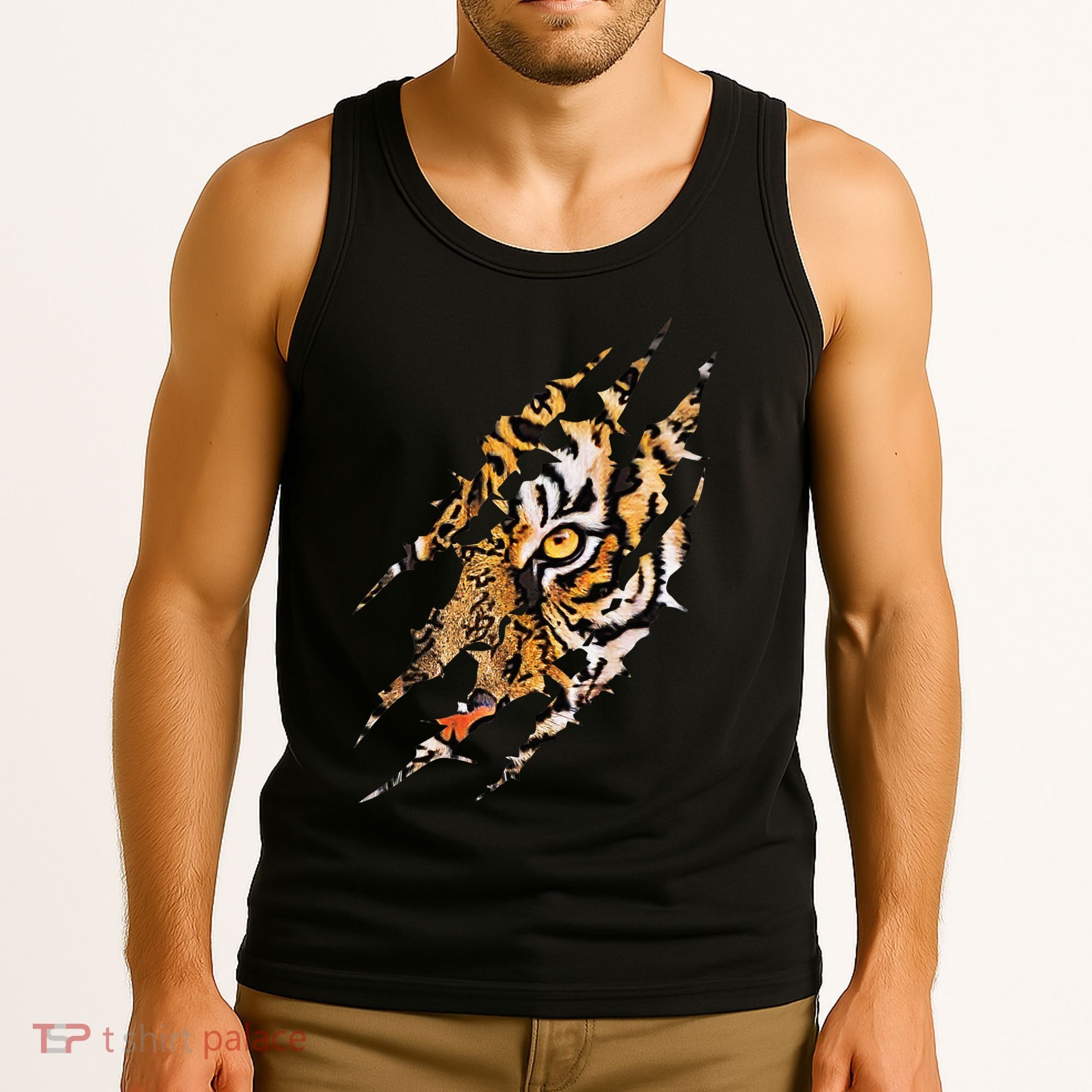 Tiger Eye Claw Marks Wild Bengal Safari Lover Zookeeper Tank Top