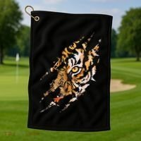 Tiger Eye Claw Marks Wild Bengal Safari Lover Zookeeper Golf Towel thumb 1