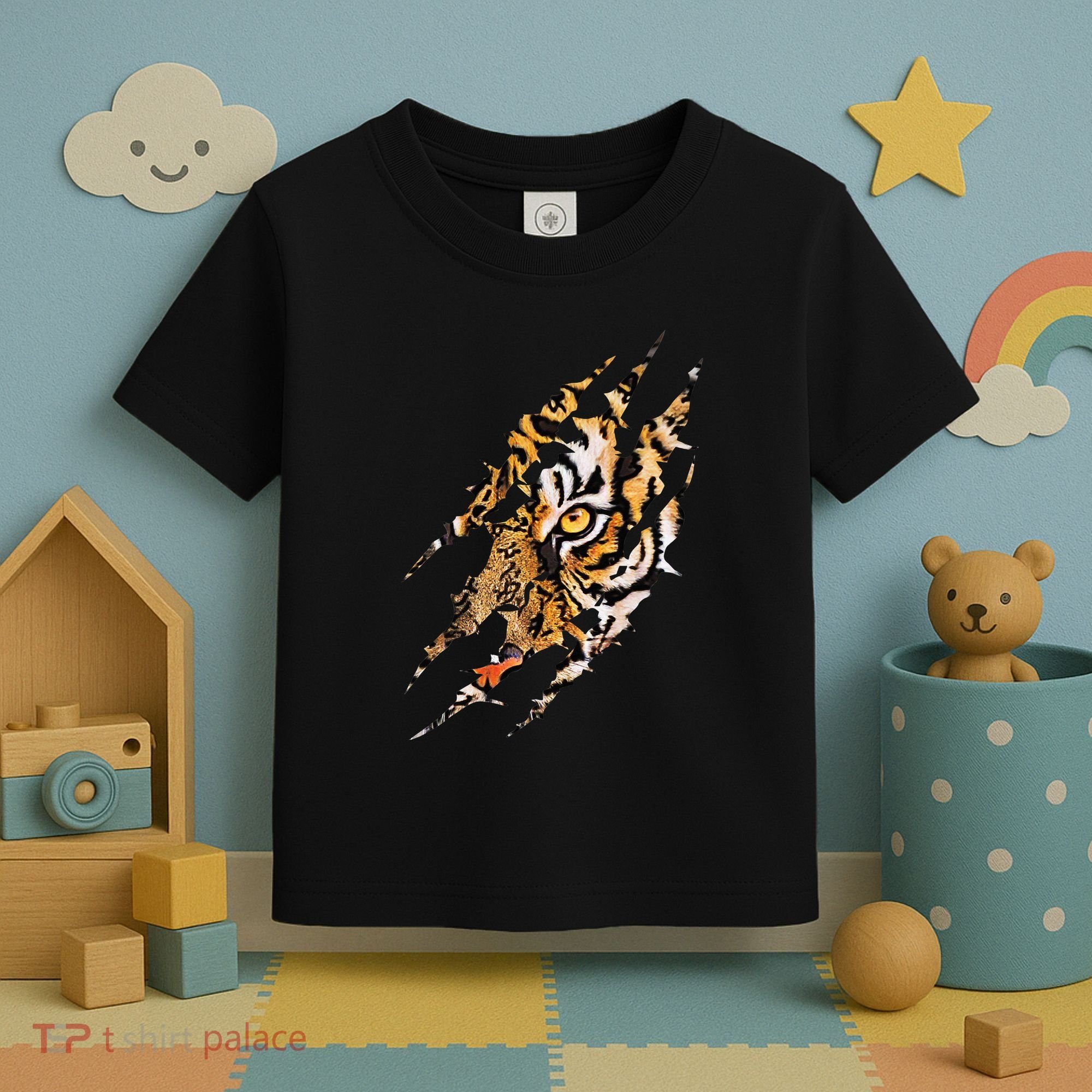 Tiger Eye Claw Marks Wild Bengal Safari Lover Zookeeper Toddler T-Shirt