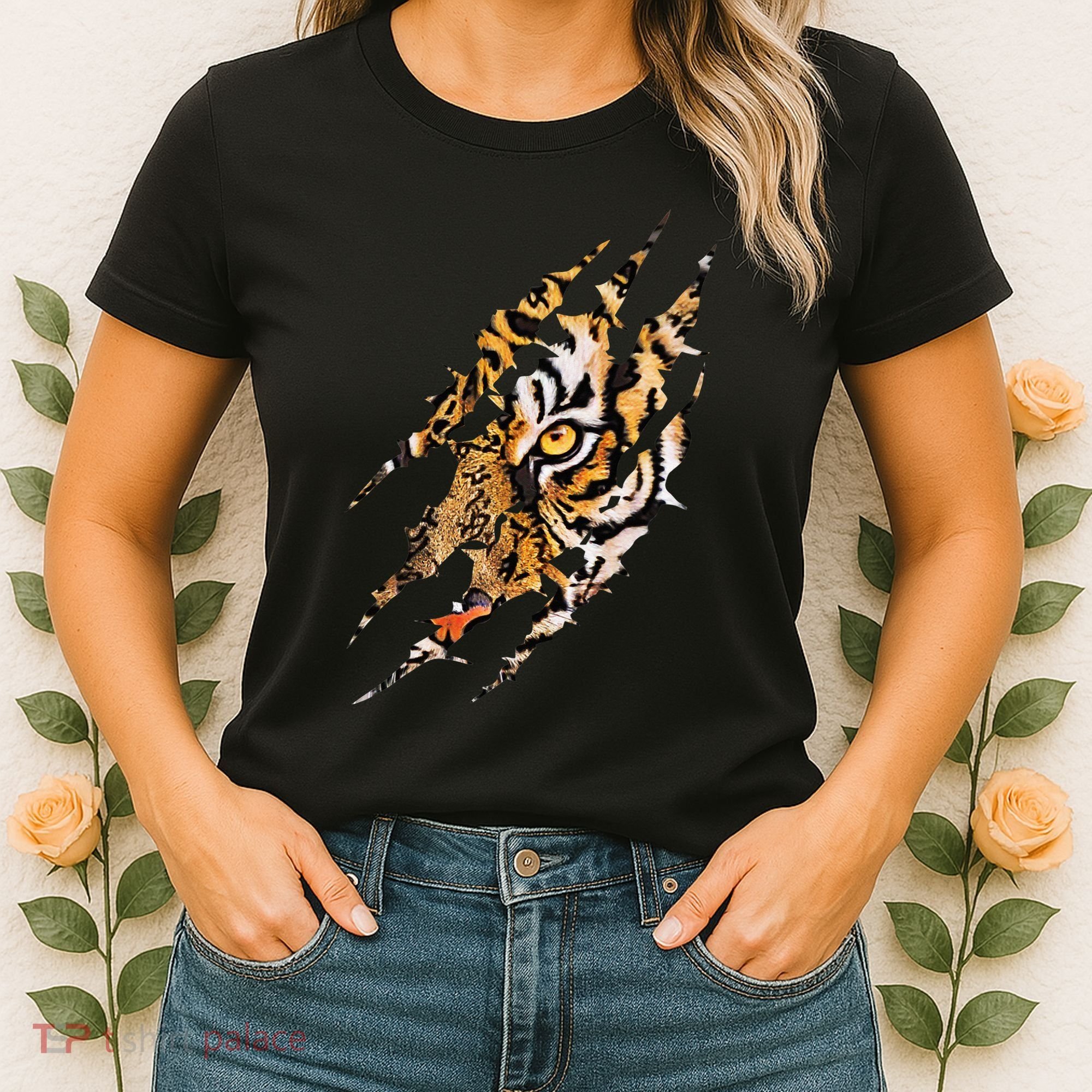 Tiger Eye Claw Marks Wild Bengal Safari Lover Zookeeper Women's T-Shirt