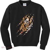 Tiger Eye Claw Marks Wild Bengal Safari Lover Zookeeper Kids Sweatshirt thumb 0