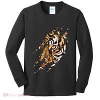 Tiger Eye Claw Marks Wild Bengal Safari Lover Zookeeper Kids Long Sleeve Shirt thumb 0