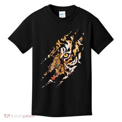 Tiger Eye Claw Marks Wild Bengal Safari Lover Zookeeper Kids T-Shirt