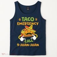 Taco Emergency Call 9 Juan Juan Funny Cinco De Mayo Tank Top thumb 2