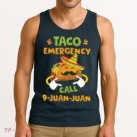 Taco Emergency Call 9 Juan Juan Funny Cinco De Mayo Tank Top thumb 3
