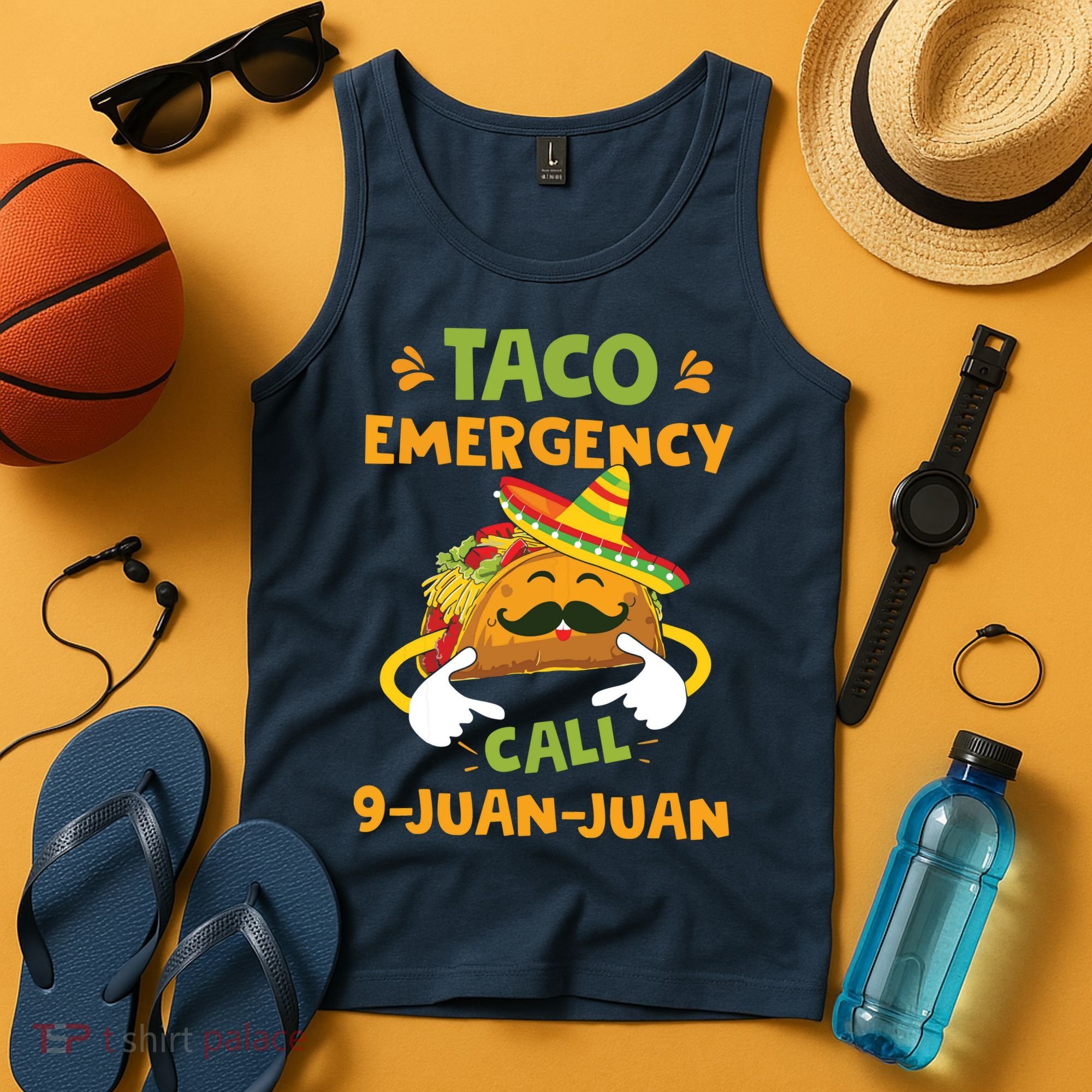 Taco Emergency Call 9 Juan Juan Funny Cinco De Mayo Tank Top