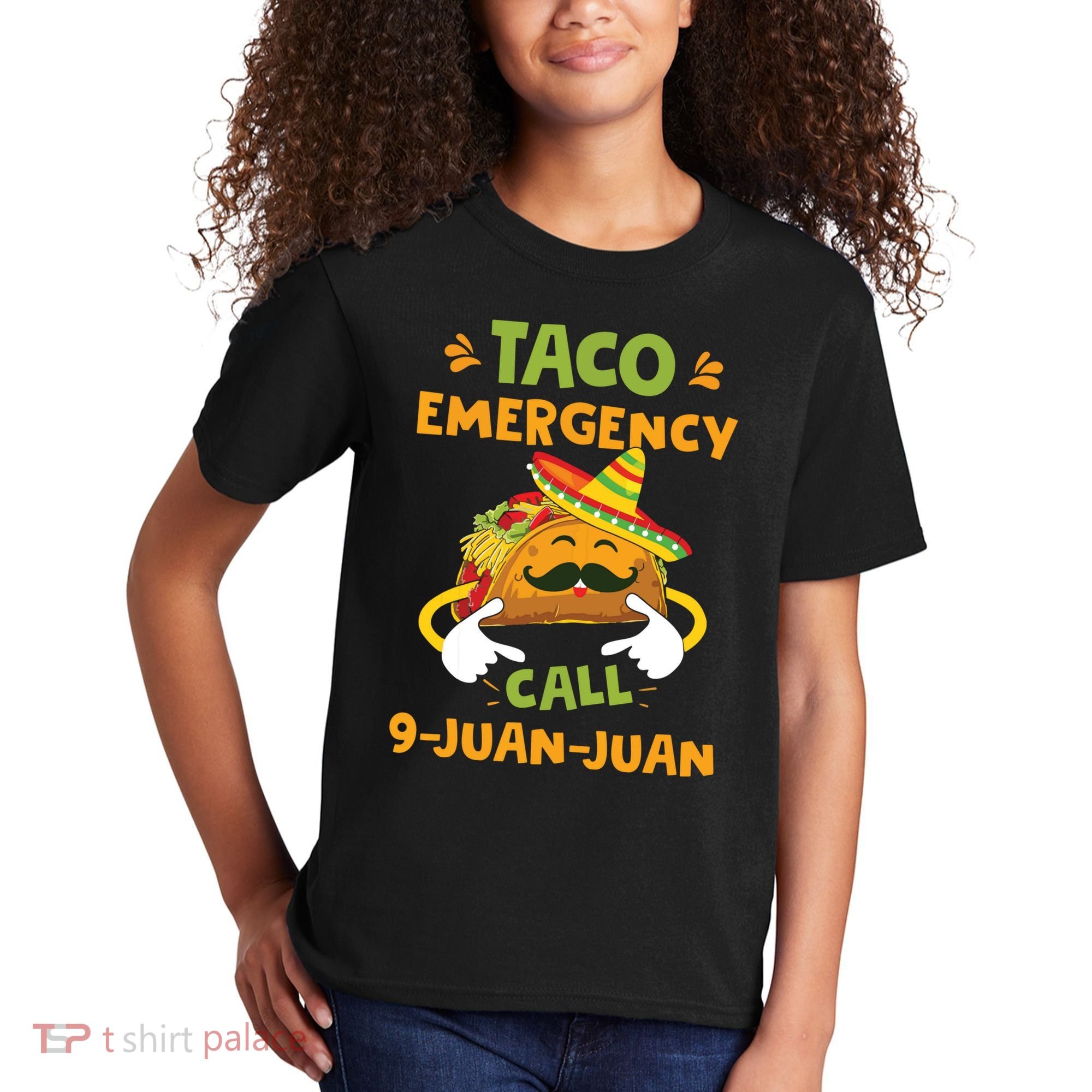 Taco Emergency Call 9 Juan Juan Funny Cinco De Mayo Kids T-Shirt