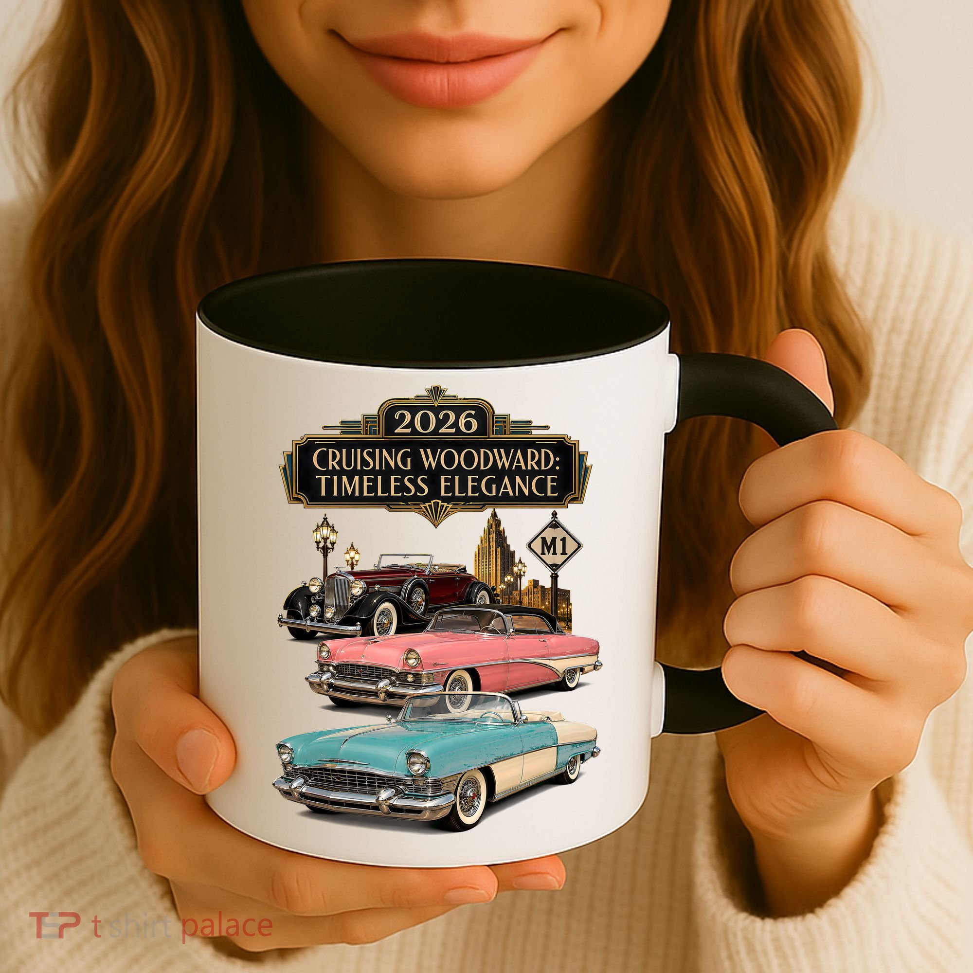 Timeless Elegance Cruising Woodward Ave M1 2026 Coffee Mug