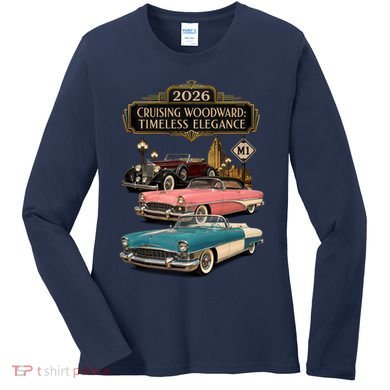 Timeless Elegance Cruising Woodward Ave M1 2026 Women's Long Sleeve Shirt