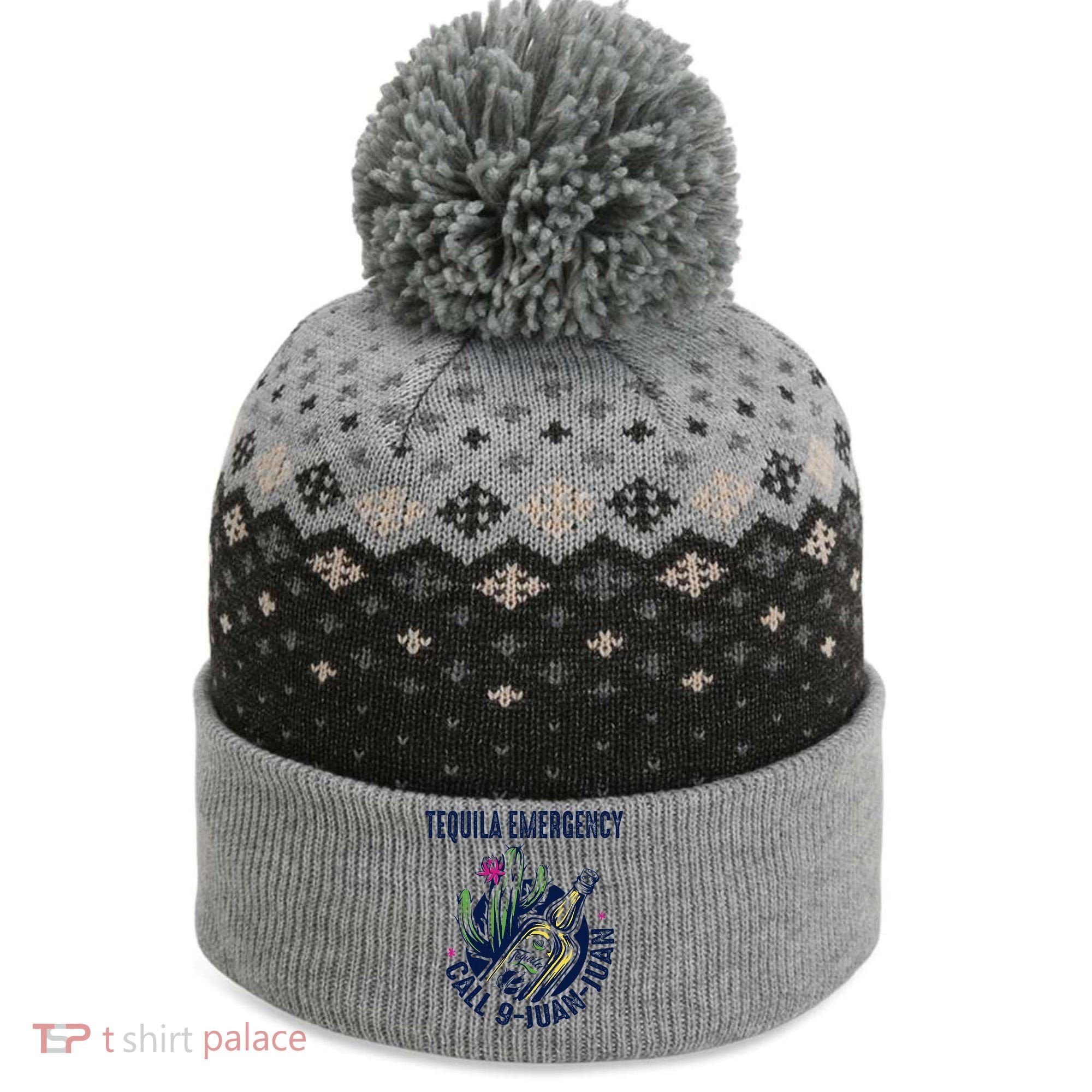 Tequila Emergency Call 9 Juan Juan The Baniff Cuffed Pom Beanie