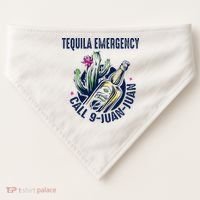 Tequila Emergency Call 9 Juan Juan USA-Made Doggie Bandana thumb 0