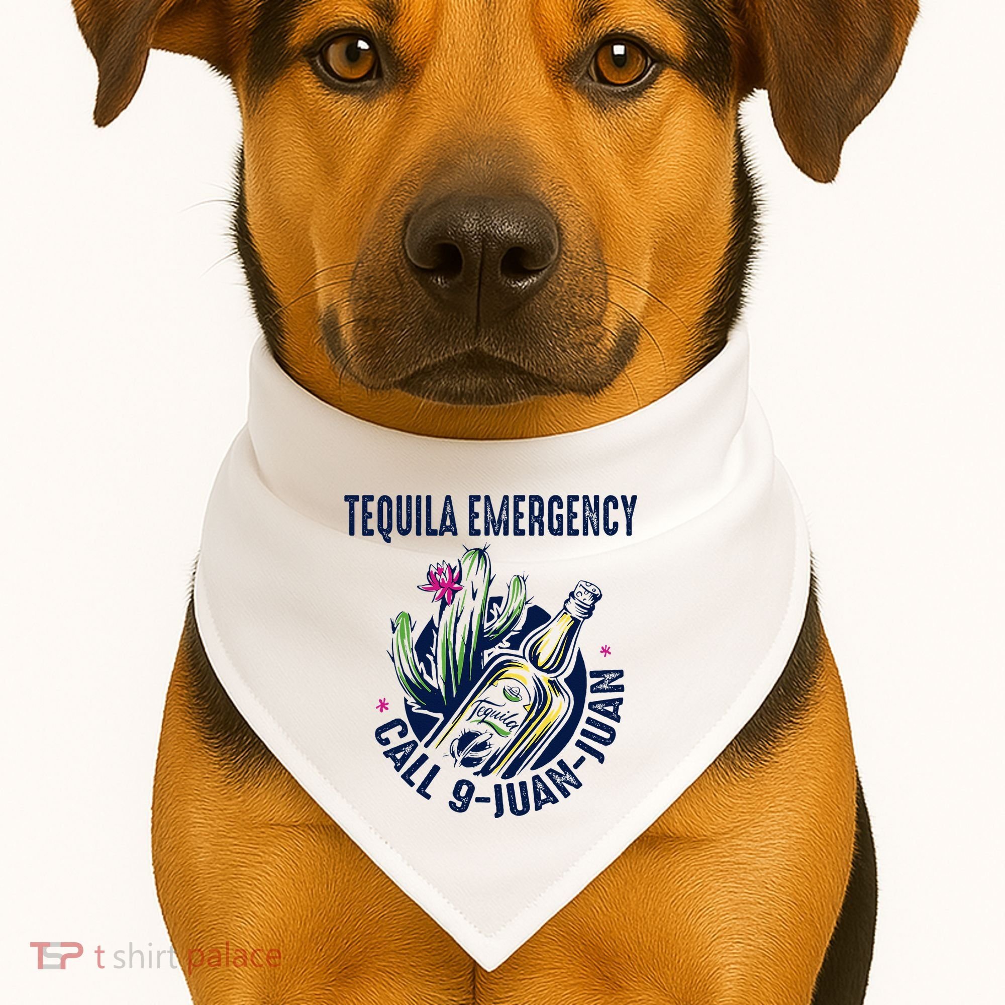 Tequila Emergency Call 9 Juan Juan USA-Made Doggie Bandana