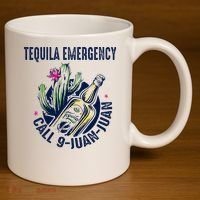 Tequila Emergency Call 9 Juan Juan 11oz C Handle Ceramic Mug thumb 3