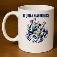Tequila Emergency Call 9 Juan Juan 11oz C Handle Ceramic Mug thumb 4