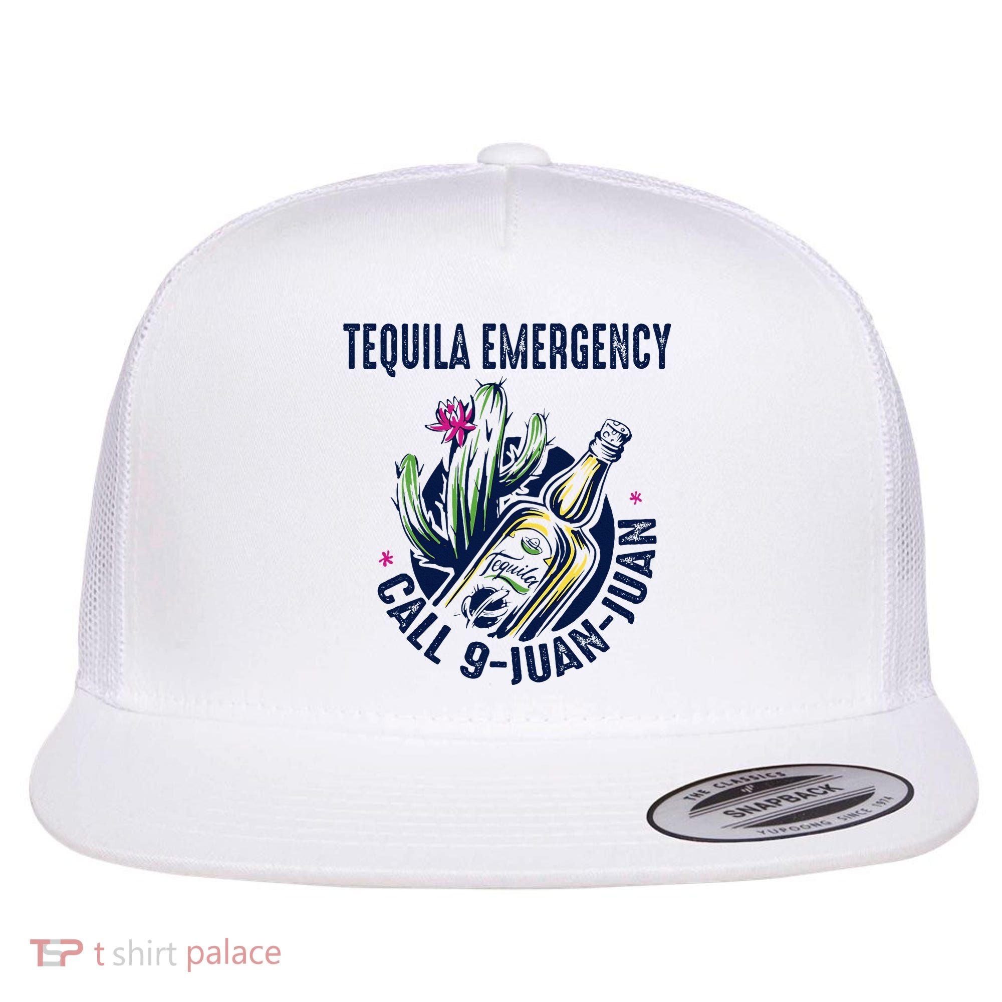 Tequila Emergency Call 9 Juan Juan Flat Bill Trucker Hat